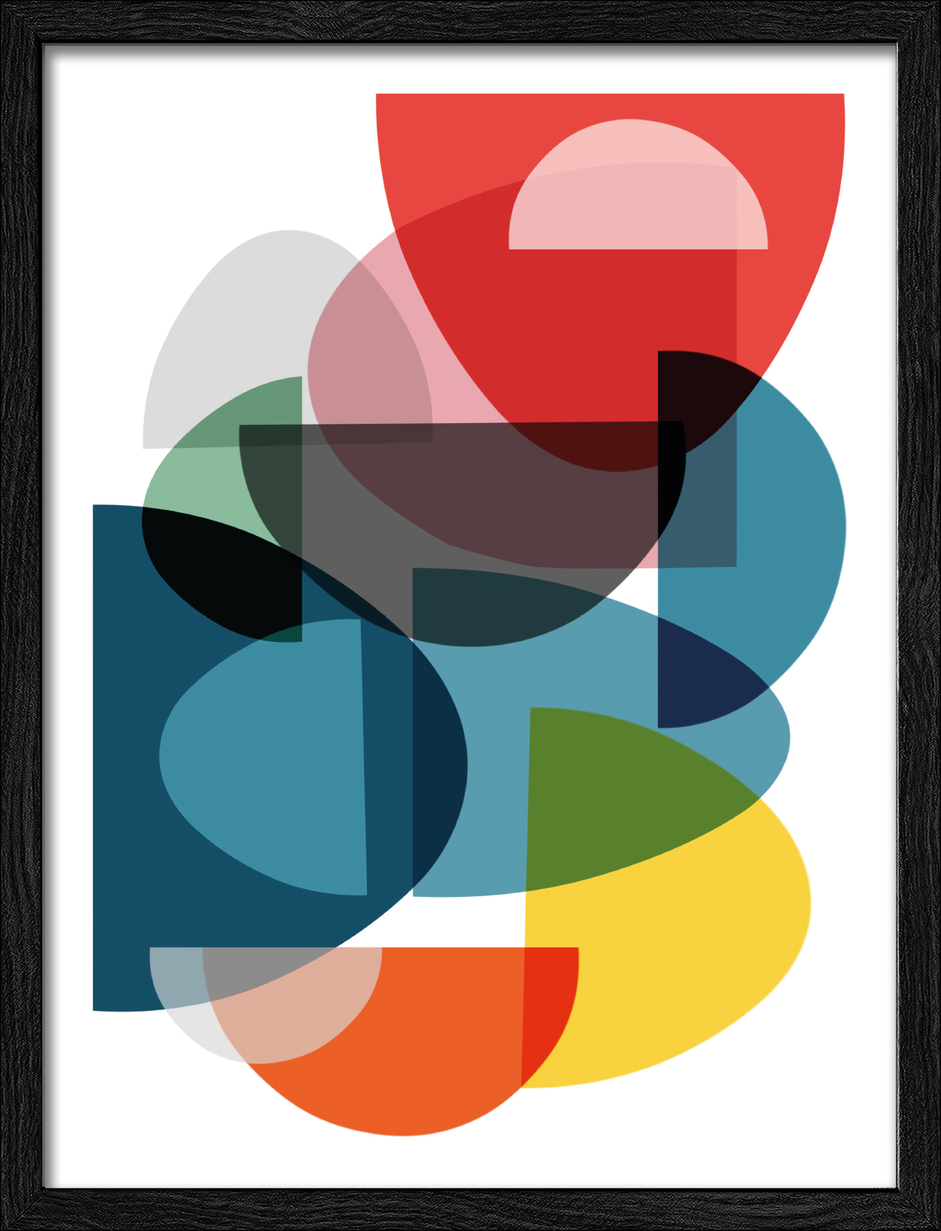 Framed-Art, Colorful Half Ovals