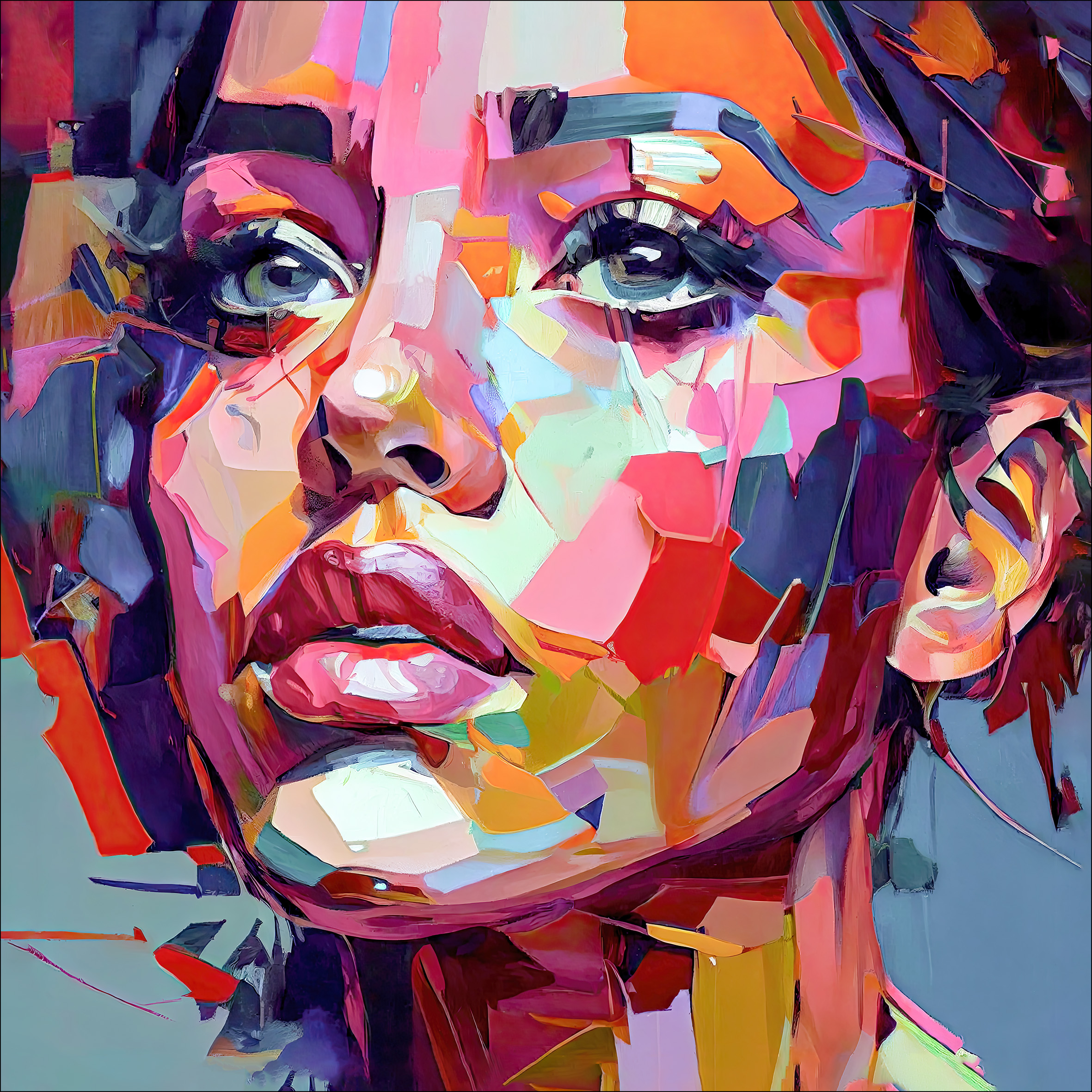 Glas-Art, Colorful Woman Portrait I