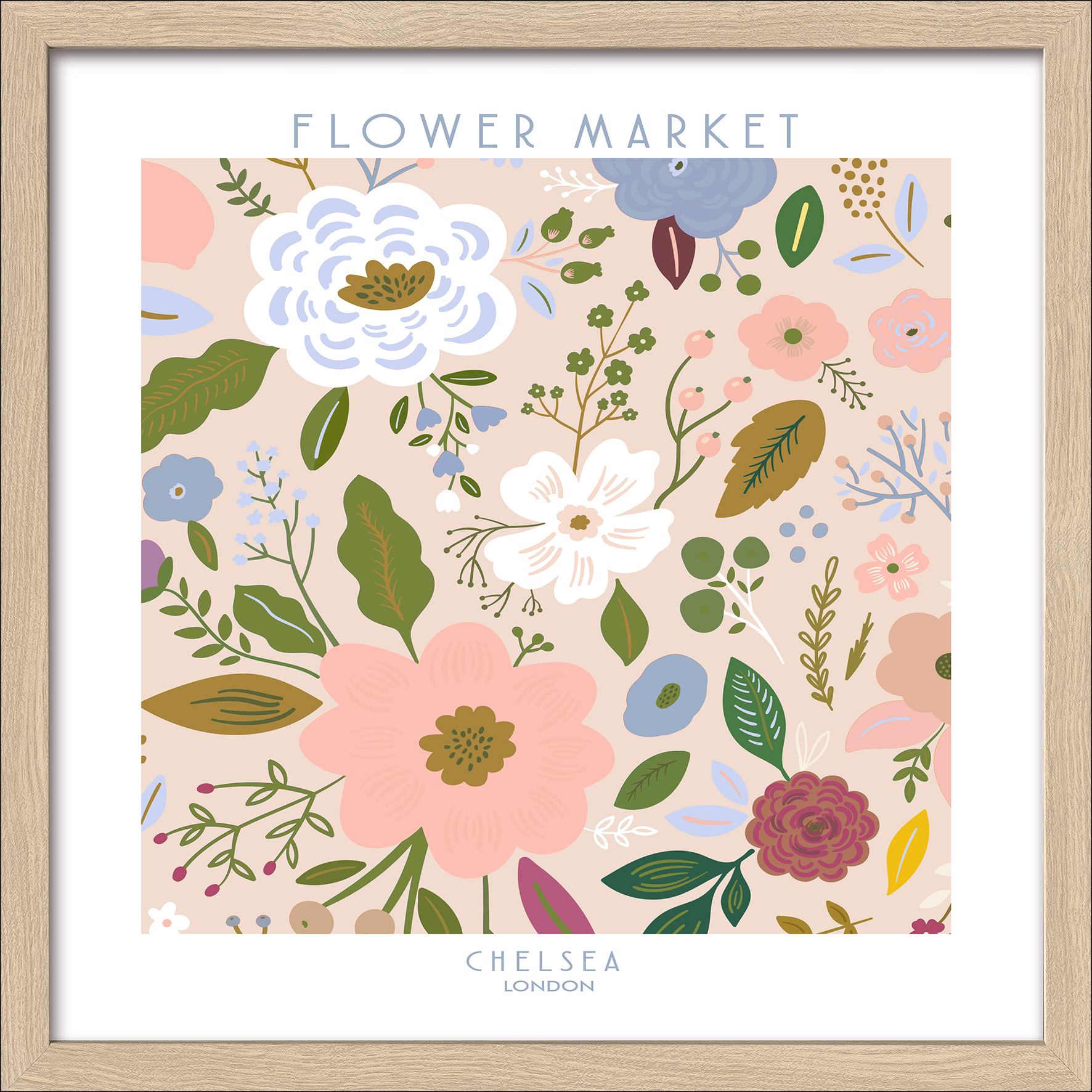 Framed-Art, Flower Market II