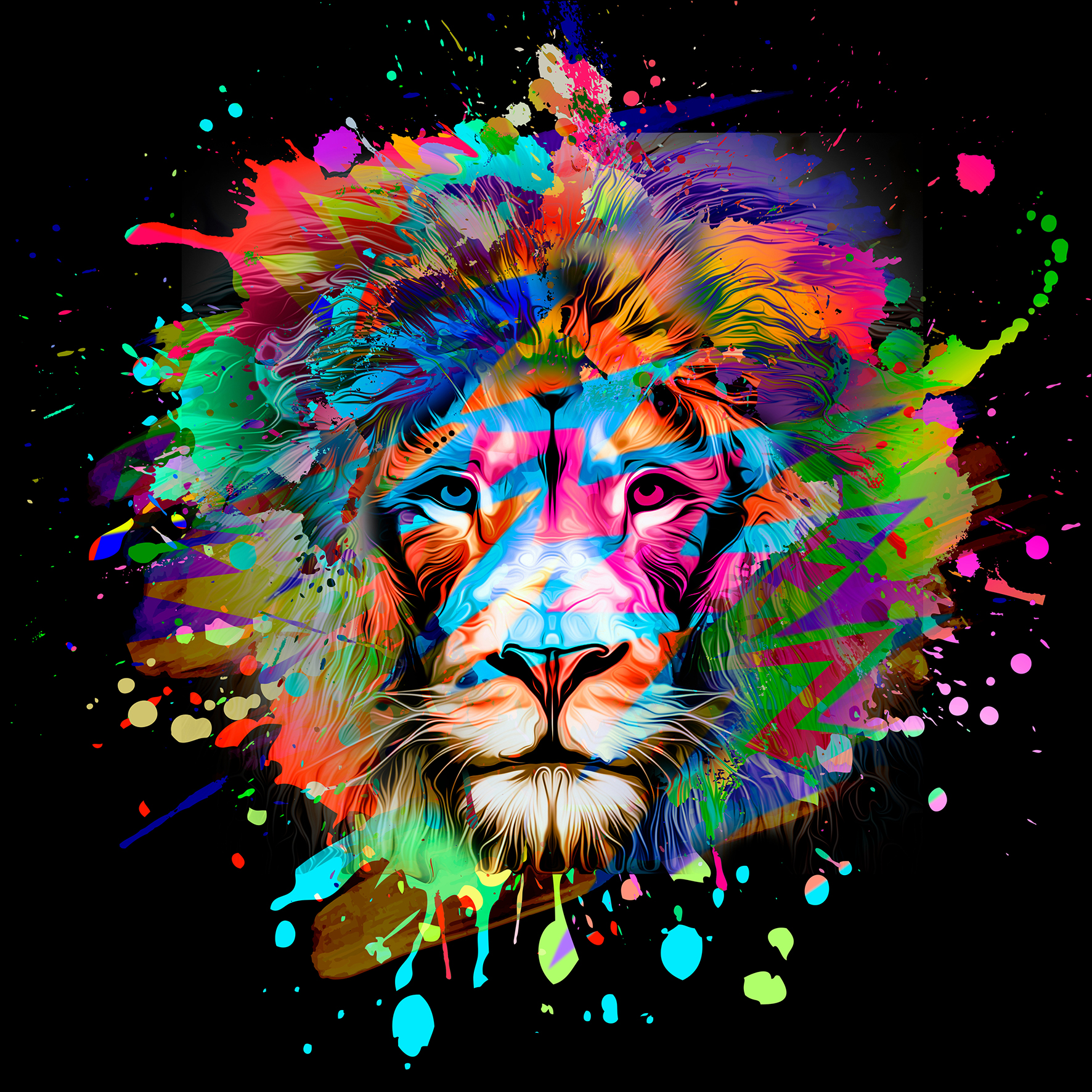 Alu-Art Classic, Colorful Lion Head III