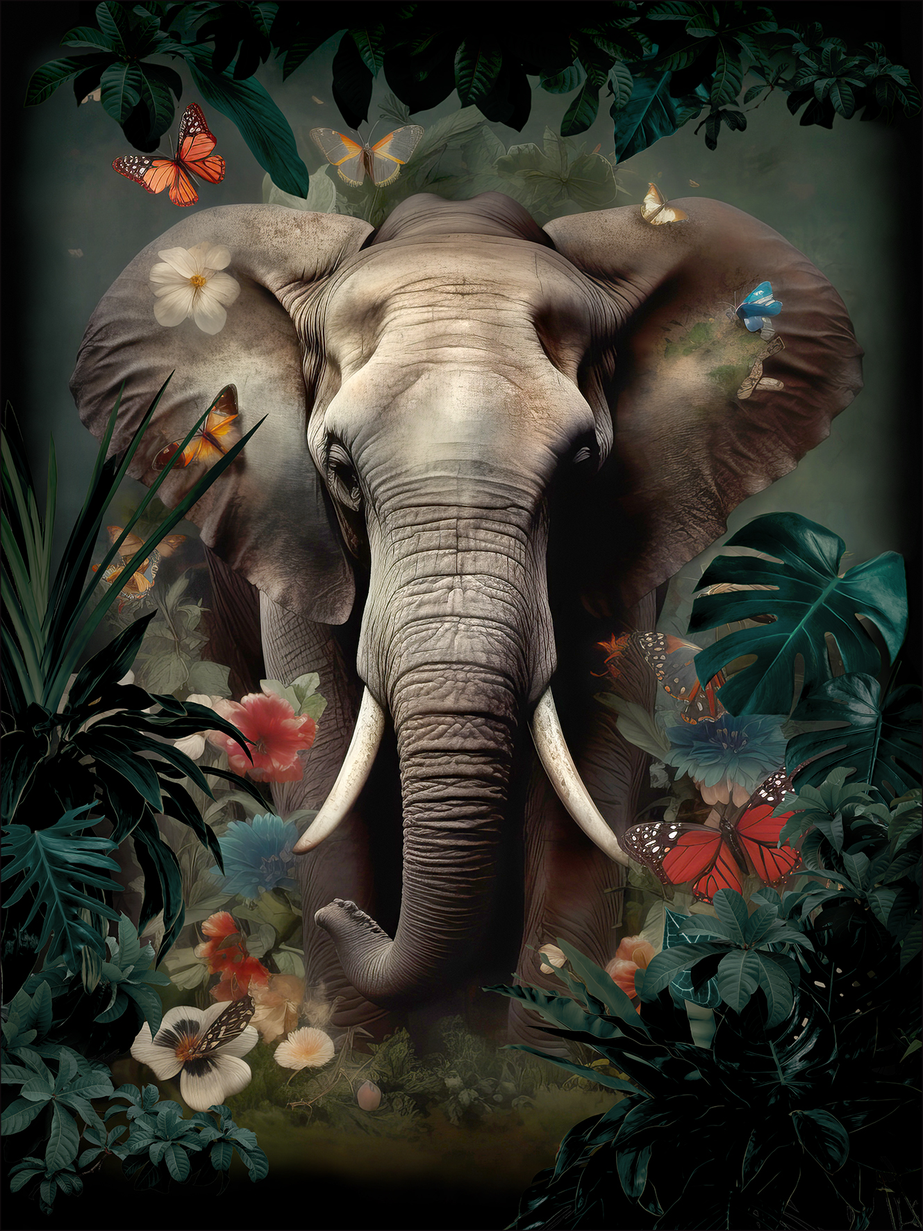 Canvas-Art, Elephant In The Jungle