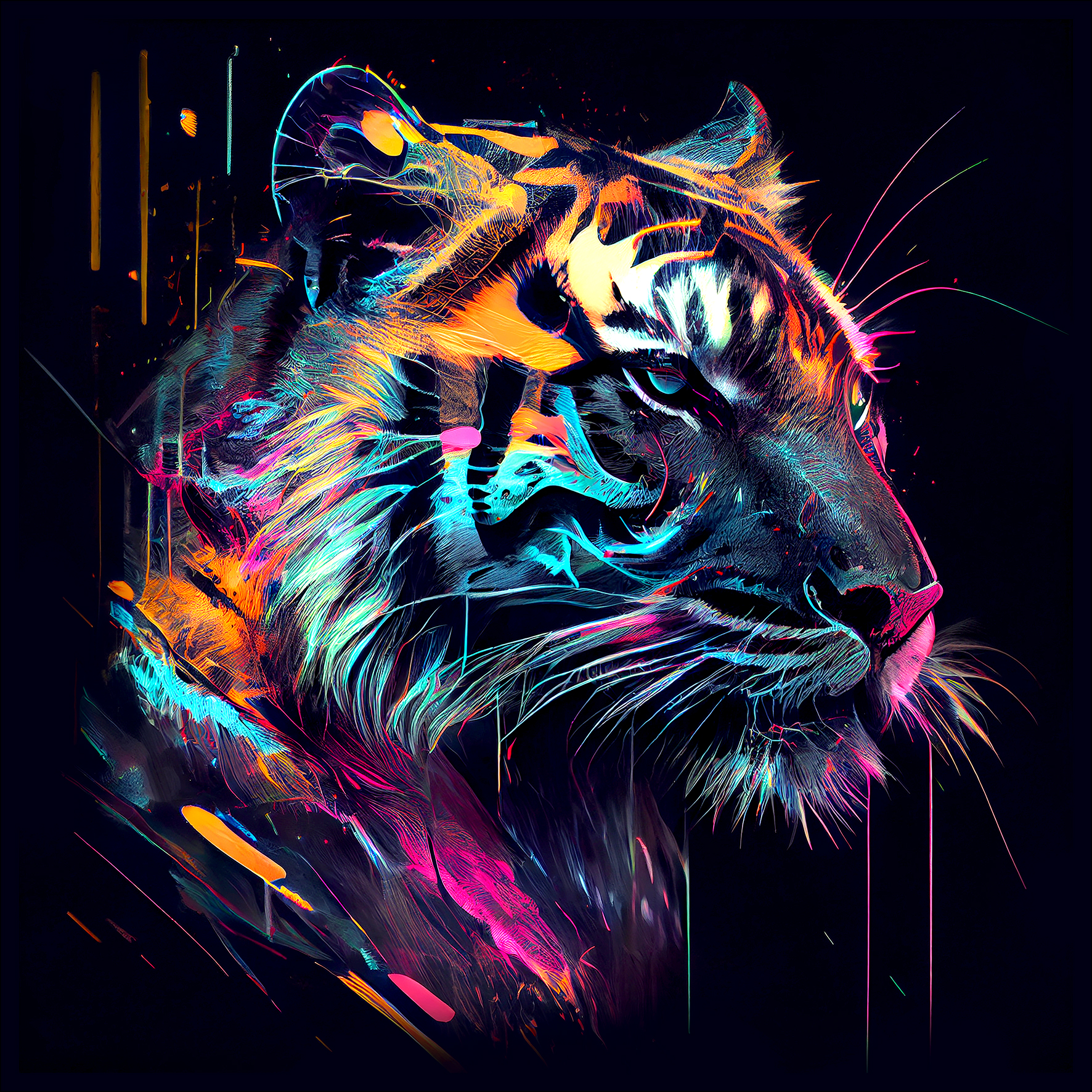 Glas-Art, Colorful Tiger Head II