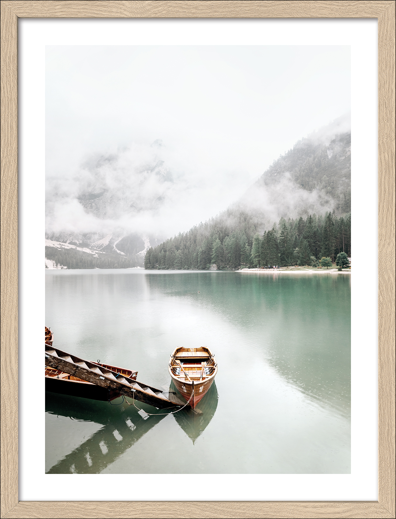 Framed-Art, Bootsfahrt auf Bergsee