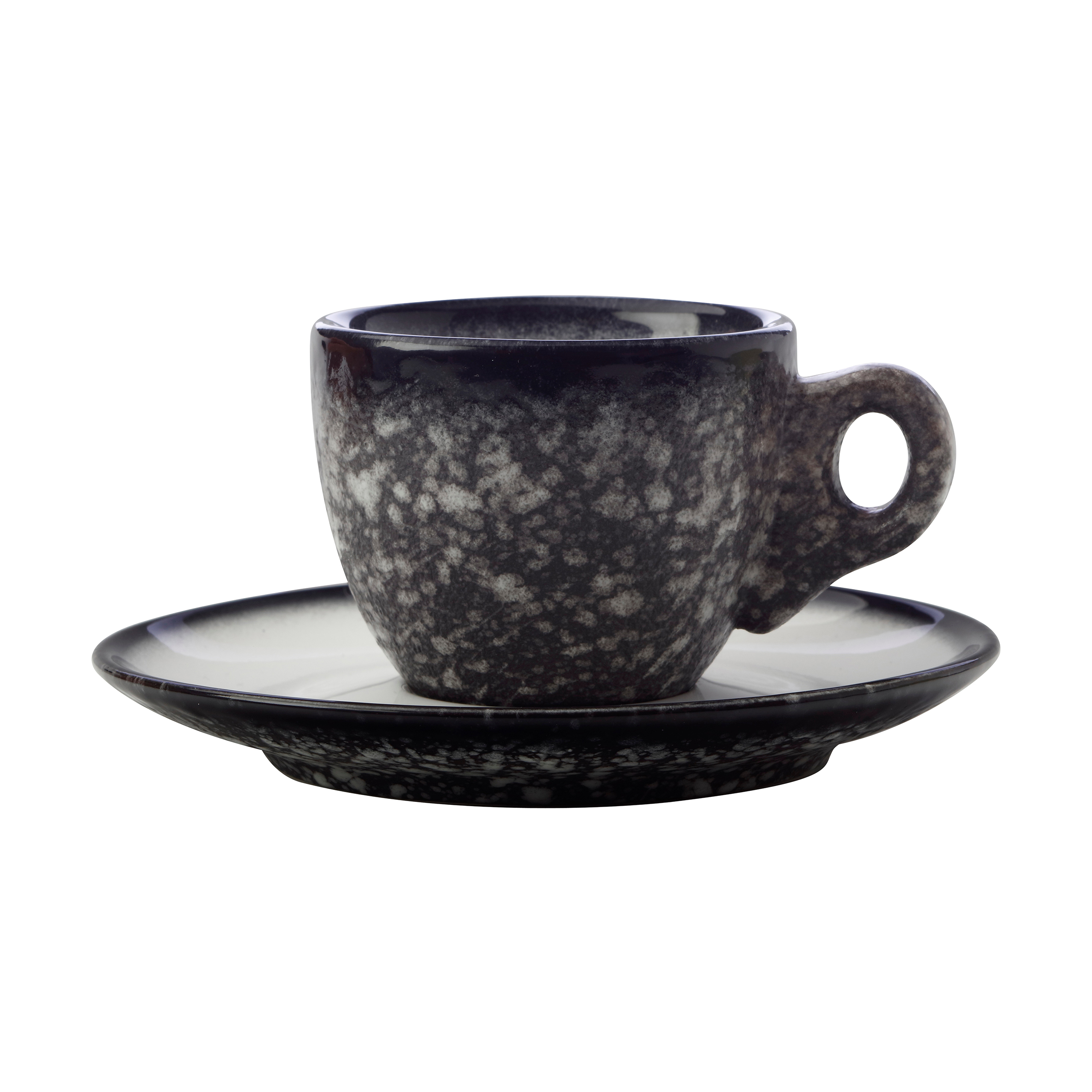 Espressotasse, Keramik , Außen: Caviar Granite