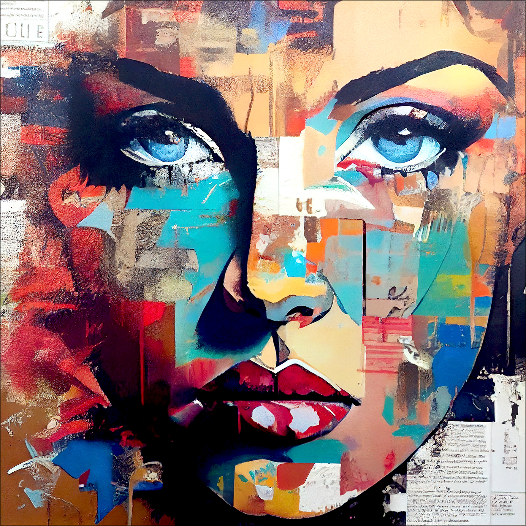 Glas-Art, Colorful Woman Portrait III