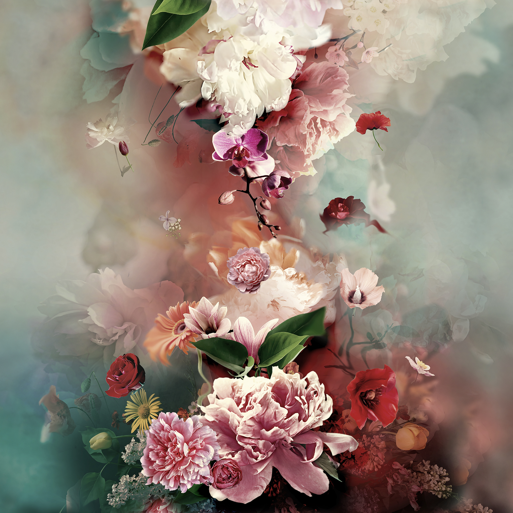 Giclee, Colourful Baroque Flowermix VI