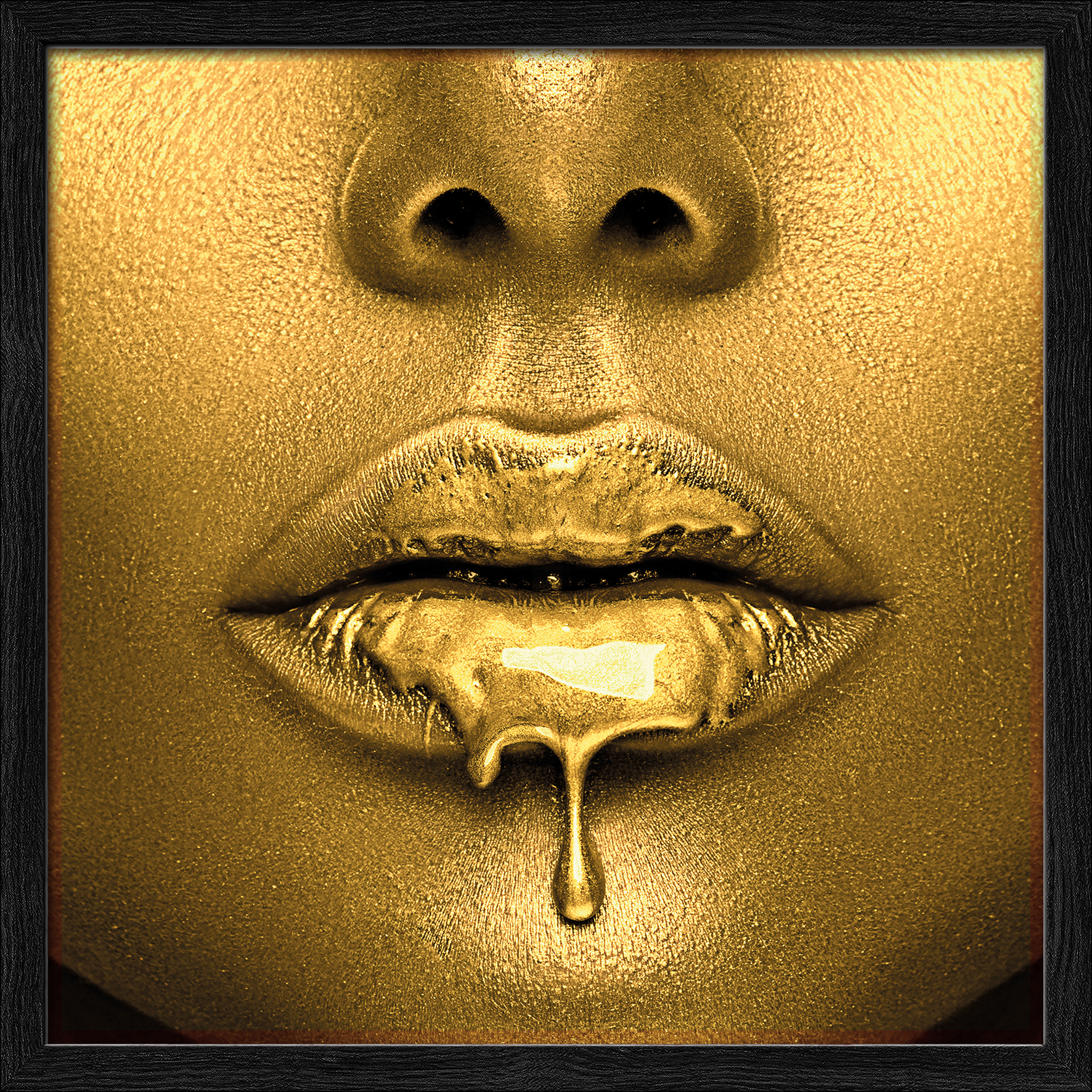 Framed-Art, Golden Lips I