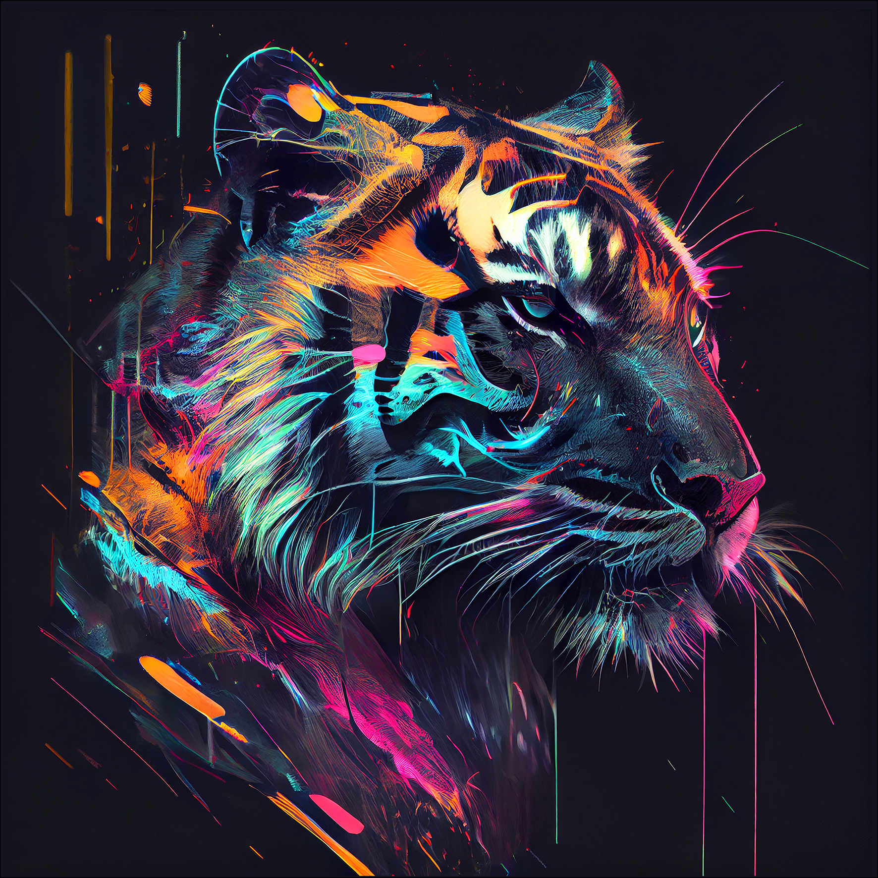 Alu-Art Classic, Colorful Tiger Head II