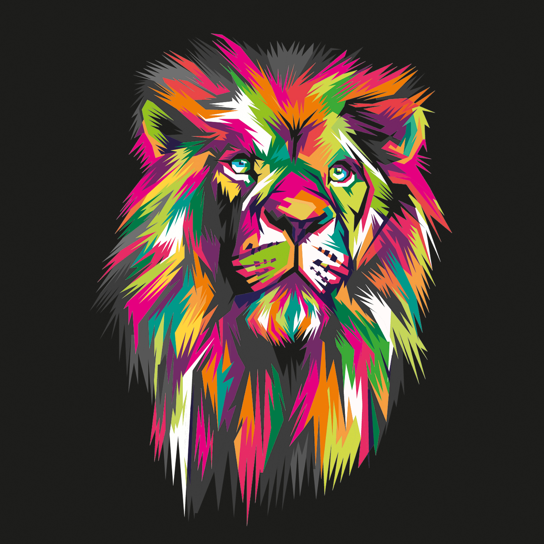 Alu-Art Classic, Colorful Lion Head II