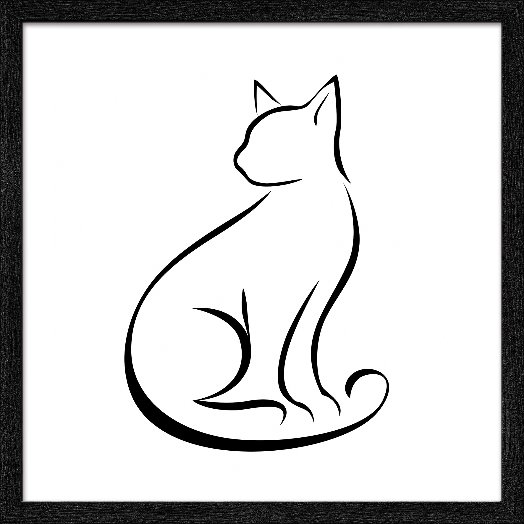 Framed-Art, Line-Art-Cat