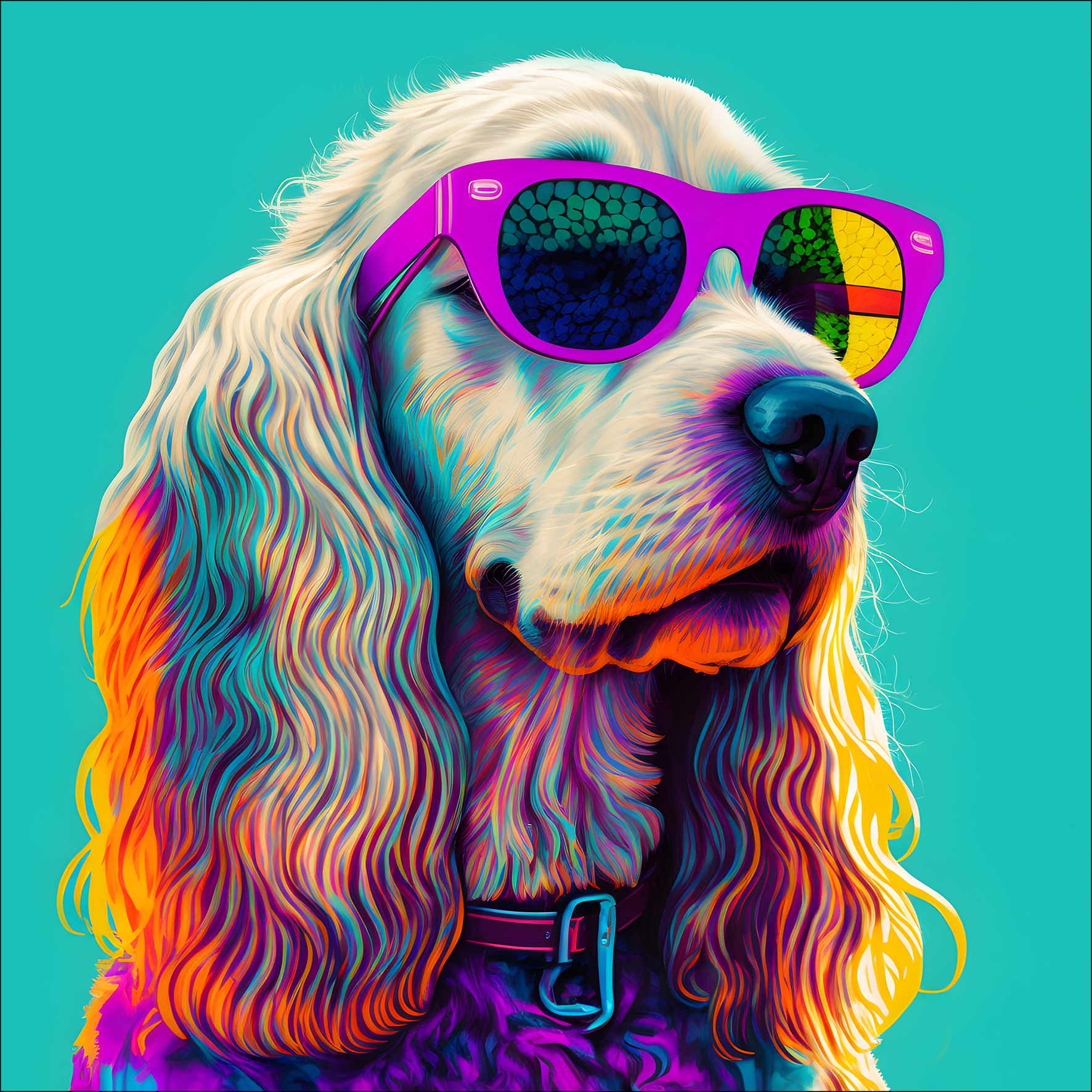 Canvas-Art, Dog With Sunglasses II