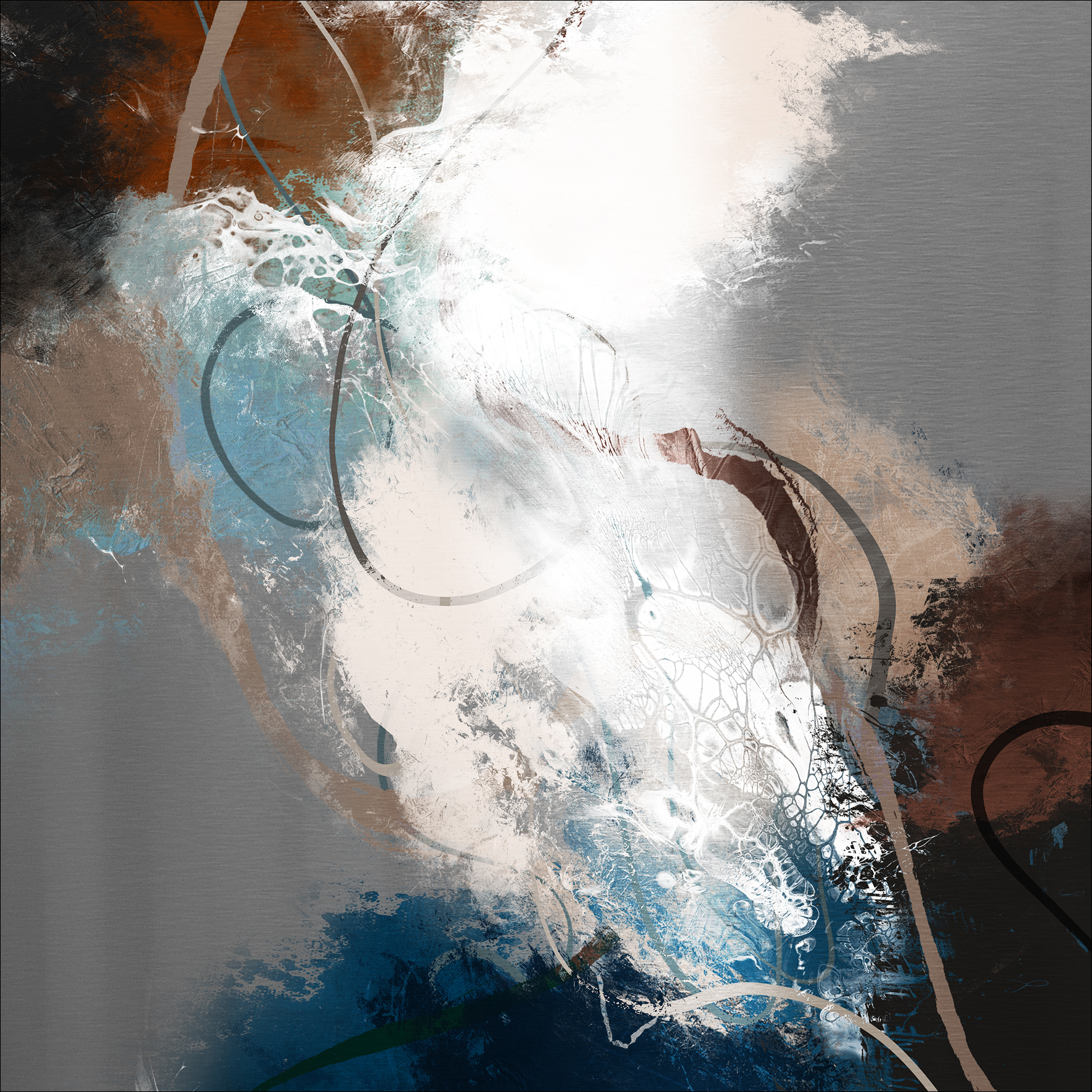 Alu-Art Classic, Abstract black and blue I
