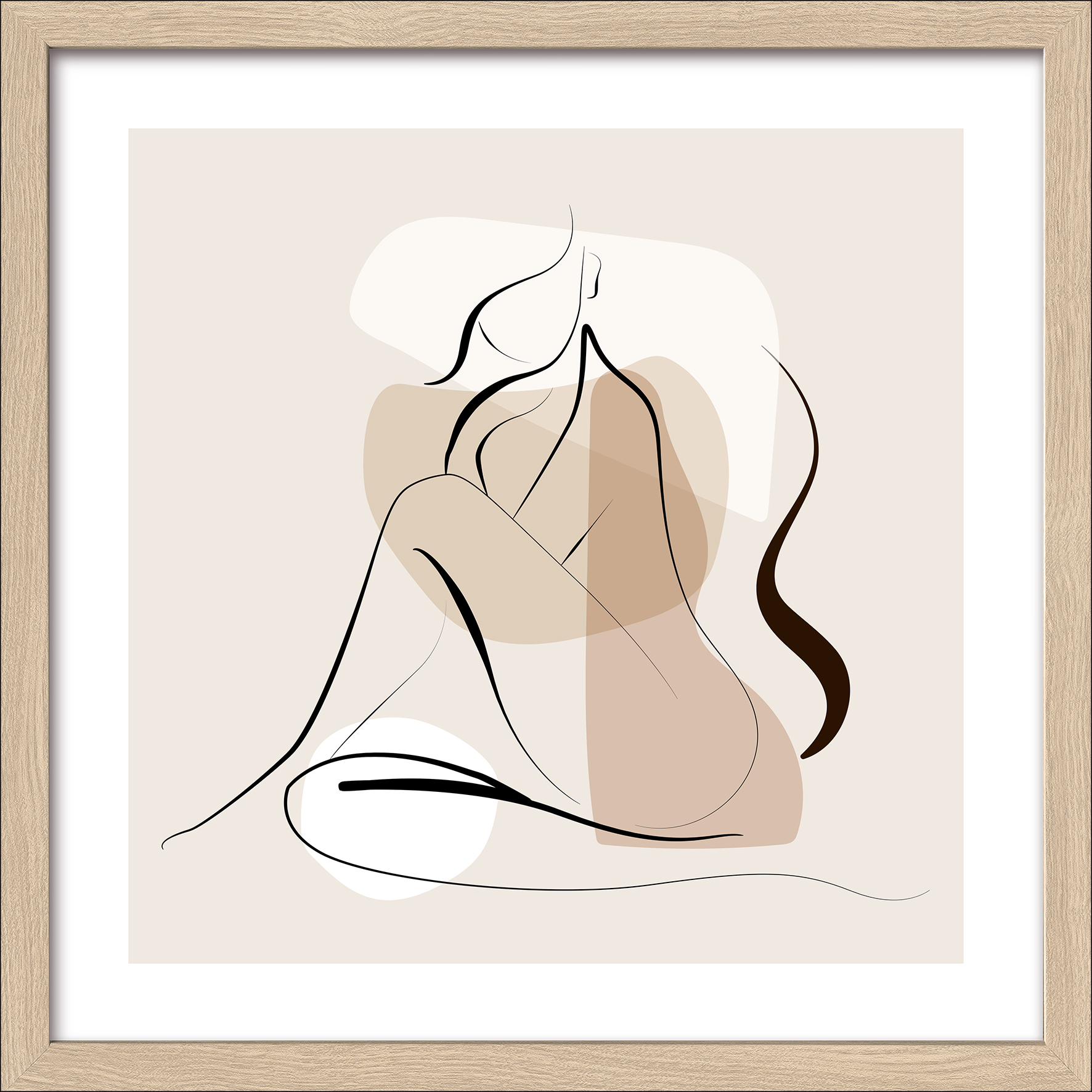 Framed-Art, Line Art Woman VI