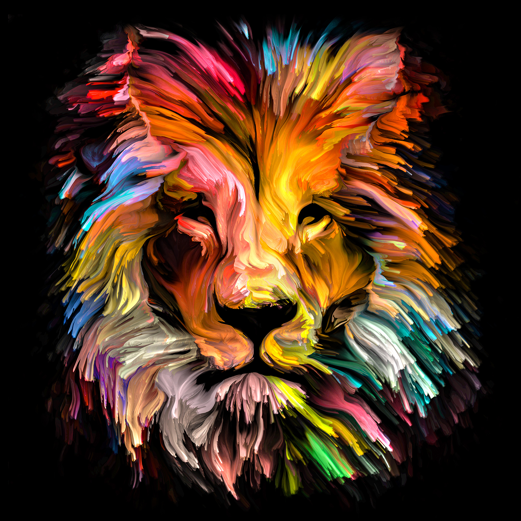 Glas-Art, Colorful Lion Head