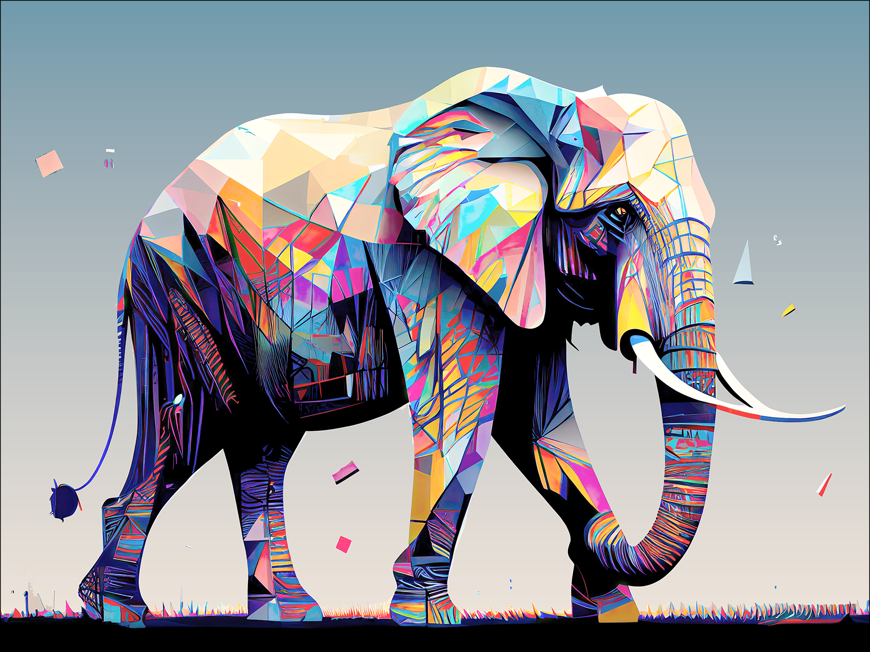 Canvas-Art, Colorful Elefant II