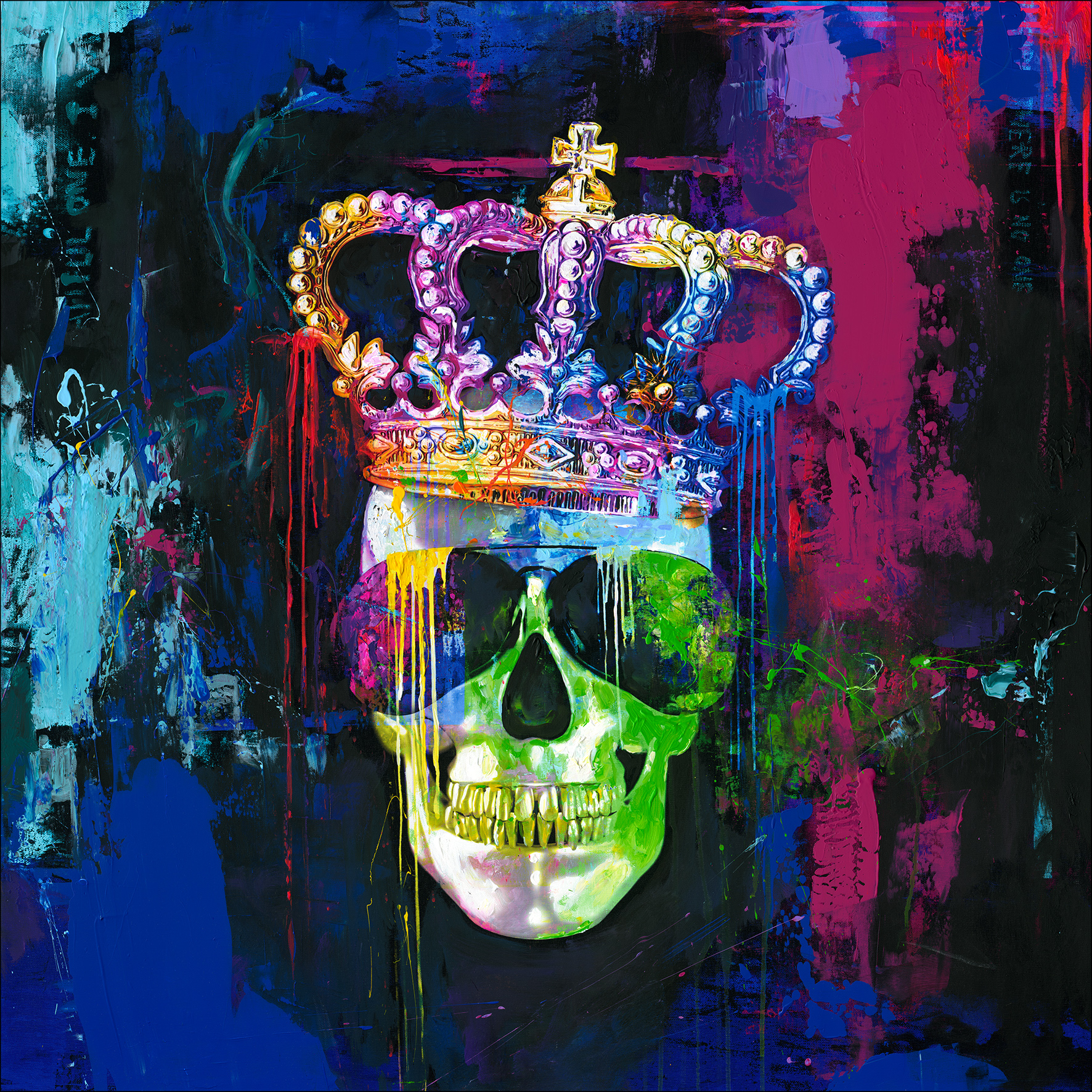 Handpainting, Colourful Skull