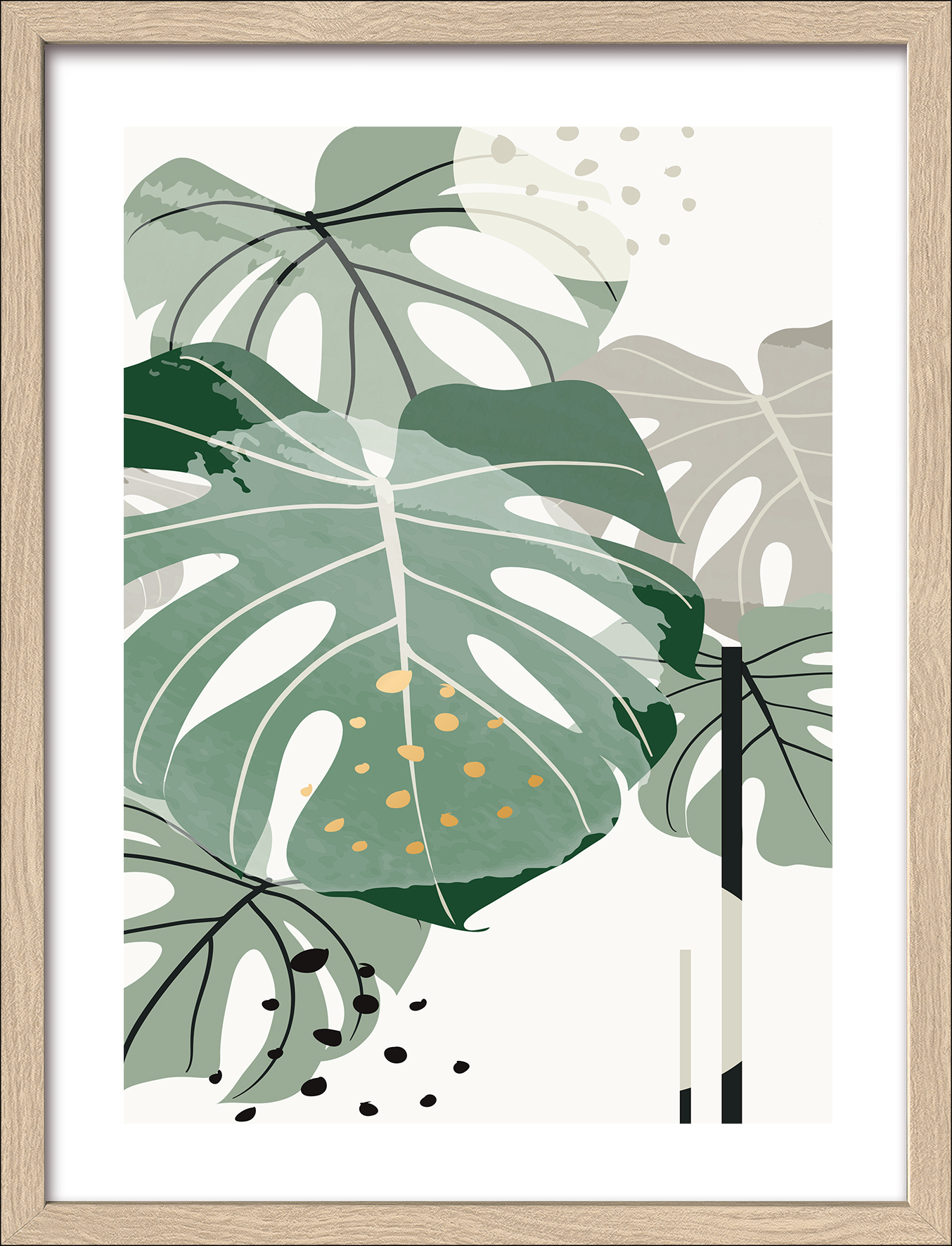 Framed-Art, Big Green Leaves II