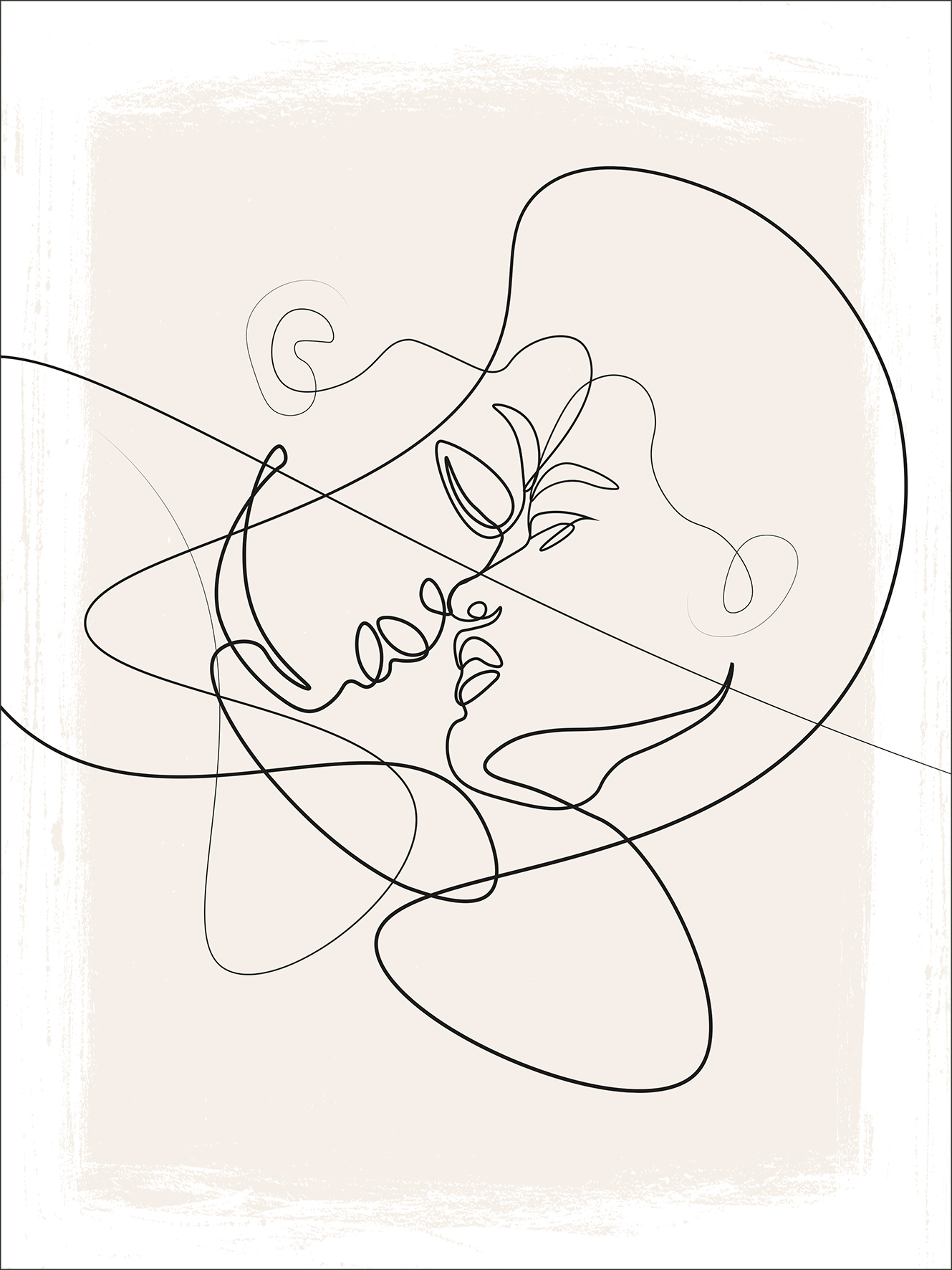 Canvas-Art, Line Art Faces VI